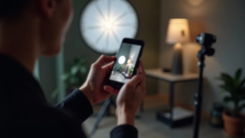 Photography instructor demonstrating mobile camera techniques