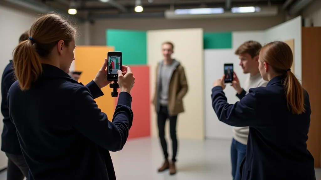 Mobile video shooting workshop in Kilkenny community arts centre with participants filming
